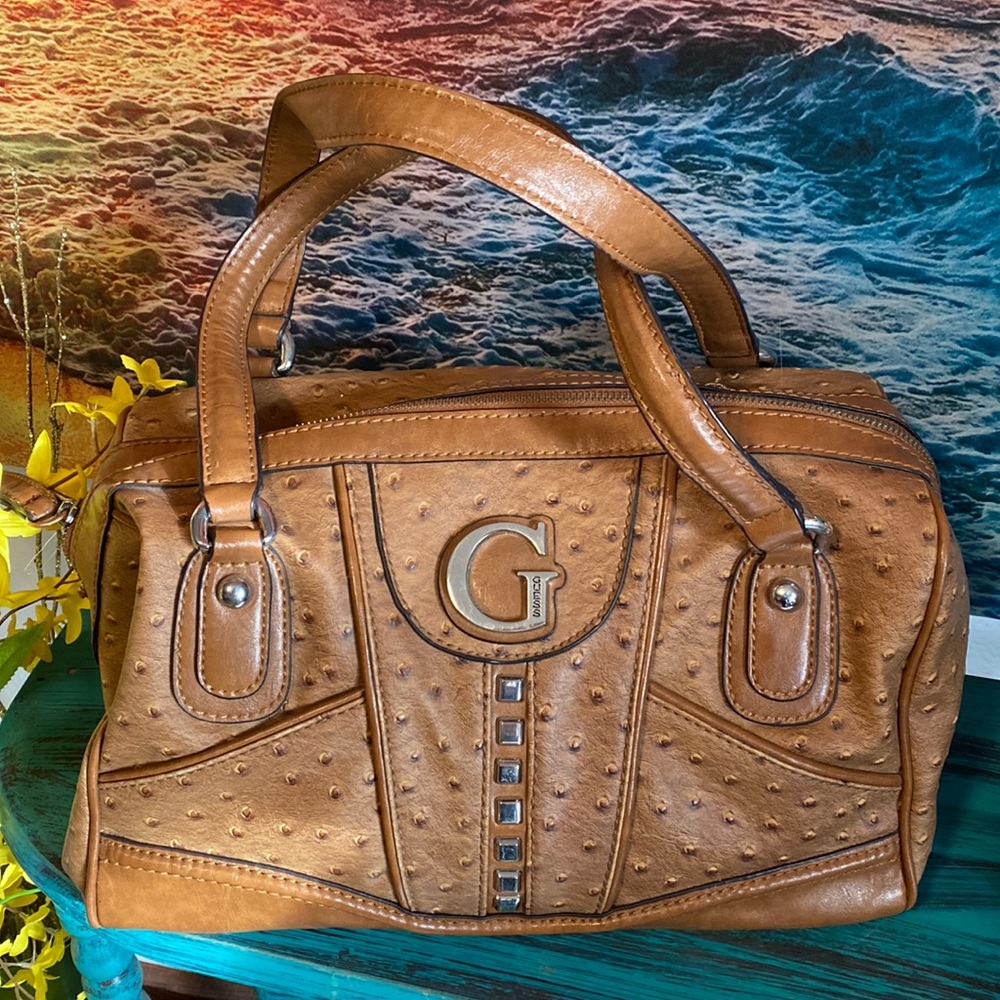 Guess brown hand bag, purse